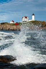 Crashing Waves at Nubble Lighthouse in Maine